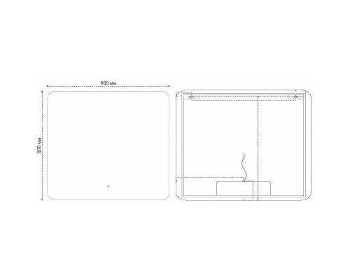 Зеркало Grossman Elegans-норма 90 179080 с подсветкой с сенсорным выключателем и подогревом