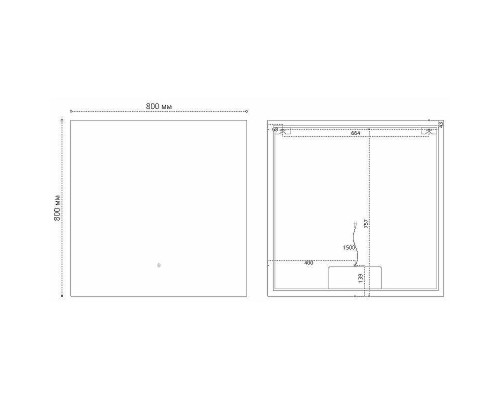 Зеркало Grossman Pragma-норма 80 188080 с подсветкой с сенсорным выключателем и подогревом