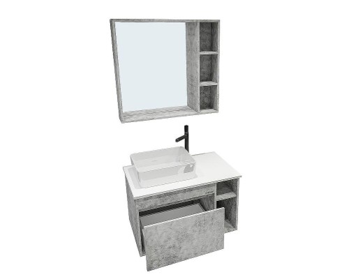 Зеркало со шкафом Grossman Фалькон 80 208003 цвет Бетон