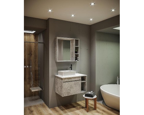 Зеркало со шкафом Grossman Фалькон 80 208003 цвет Бетон