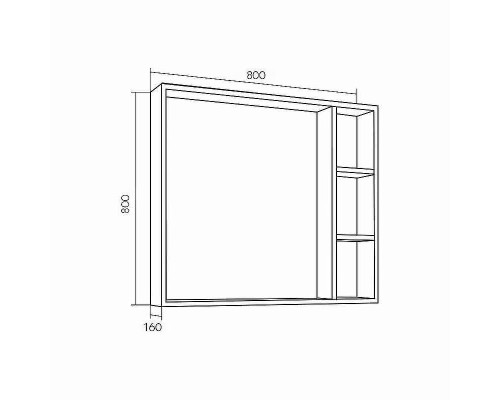 Зеркало со шкафом Grossman Фалькон 80 208003 цвет Бетон