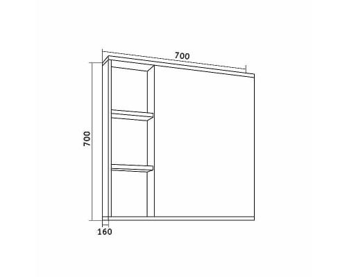 Зеркальный шкаф Grossman Форта 70 207002 цвет Дуб галифакс