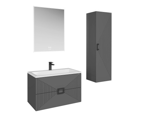 Шкаф пенал Grossman Луксор 42 303549 цвет Графит матовый