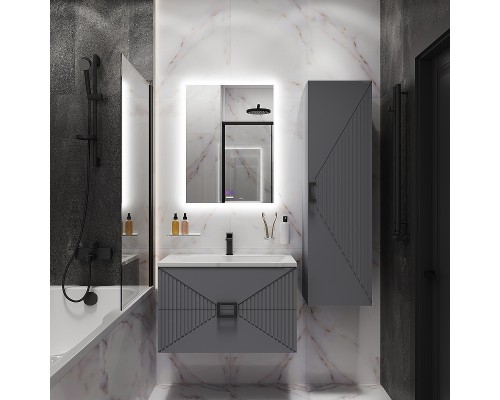 Шкаф пенал Grossman Луксор 42 303549 цвет Графит матовый