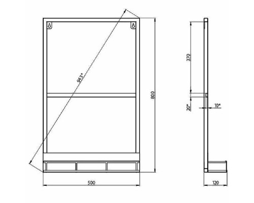 Зеркало Grossman Метрис 50 205001 цвет Черный