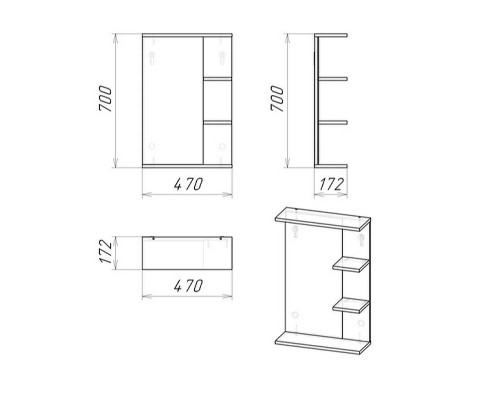Зеркало Grossman Поло 47 204701-1 цвет Дуб сонома светлый Белый глянцевый