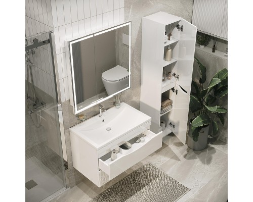 Шкаф пенал Grossman Виста 30 303069 цвет Белый глянцевый