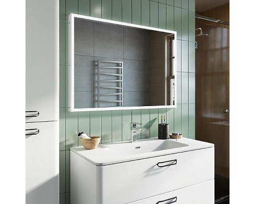 Зеркало Iddis Brick 100 с подсветкой Белый матовый