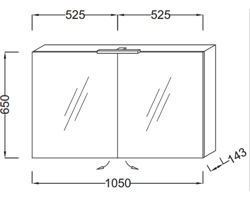 Зеркальный шкаф Jacob Delafon 105 EB787RU-E10 с подсветкой цвет Квебекский дуб