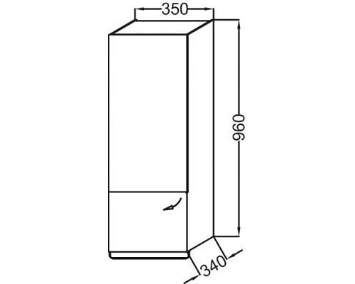 Подвесной шкаф Jacob Delafon Odeon Up 35 L EB893G-E10 цвет Квебекский дуб