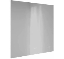 Зеркало Jorno Kvadro 80 Kvdr.02.80/W/RL с подсветкой с бесконтактным выключателем и часами