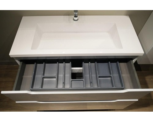 Тумба под раковину Jorno Puro 100 Pro.01.100/P/W/JR подвесная Белая