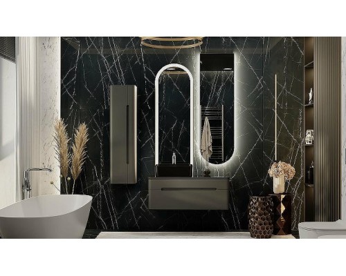 Тумба под раковину Jorno Shine 100 Shi.01.100-M/P/A подвесная Антрацит