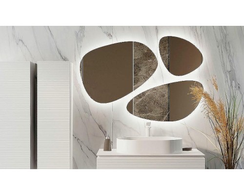 Зеркало Jorno Stone 80 Stn.05/W/JR с подсветкой капля (3 шт)
