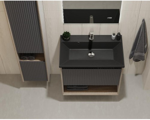 Тумба под раковину Jorno Tossony 70 Toss.01.70/P/DS-A/JR подвесная Дуб Самдал Антрацит