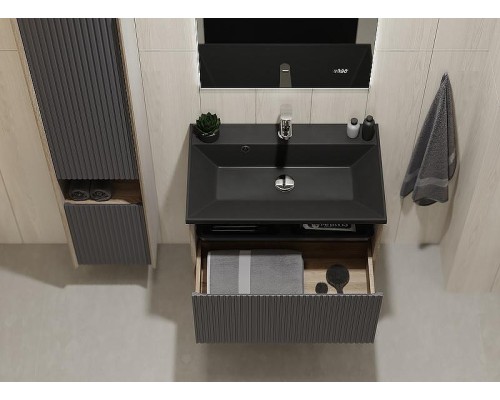 Тумба под раковину Jorno Tossony 70 Toss.01.70/P/DS-A/JR подвесная Дуб Самдал Антрацит