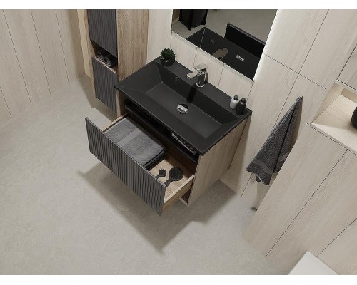 Тумба под раковину Jorno Tossony 70 Toss.01.70/P/DS-A/JR подвесная Дуб Самдал Антрацит