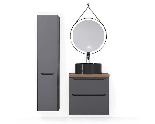 Тумба под раковину Jorno Wood 60 wood.01.60/P/GR подвесная Серая