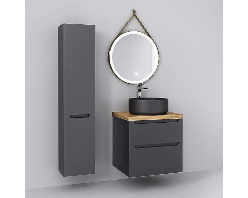Тумба под раковину Jorno Wood 60 wood.01.60/P/GR подвесная Серая