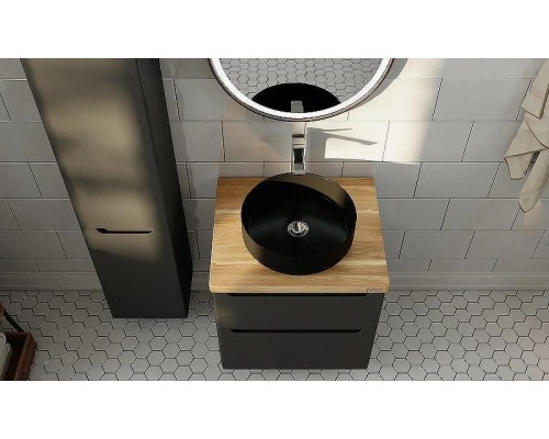 Тумба под раковину Jorno Wood 60 wood.01.60/P/GR подвесная Серая