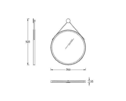 Зеркало Kerama Marazzi Cono 70 CO.mi.70\WHT с подсветкой Белое матовое с бесконтактным выключателем