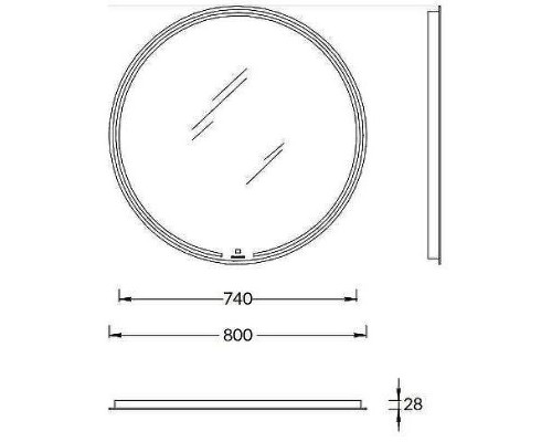 Зеркало Kerama Marazzi Mio 80 MIO.mi.80D\WHT с подсветкой с сенсорным выключателем и диммером