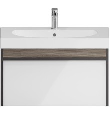 Тумба под раковину Kerama Marazzi Modula 80 MO.80.1+1\AR подвесная Белая глянцевая Дерево