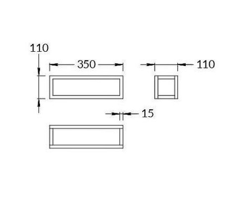 Полка Kerama Marazzi Plaza Next 35 PL.N.sh.35\BLK Черная матовая