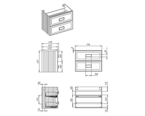 Тумба под раковину La Fenice Cubo 80 FNC-01-CUB-B-80-2 подвесная Белая матовая