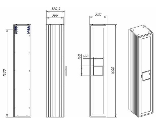Шкаф пенал La Fenice Cubo 30 FNC-05-CUB-B-30 подвесной Белый матовый