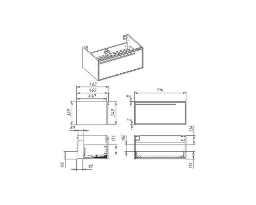 Тумба под раковину La Fenice Elba 80 FNC-01-ELB-B-80 подвесная Белая матовая
