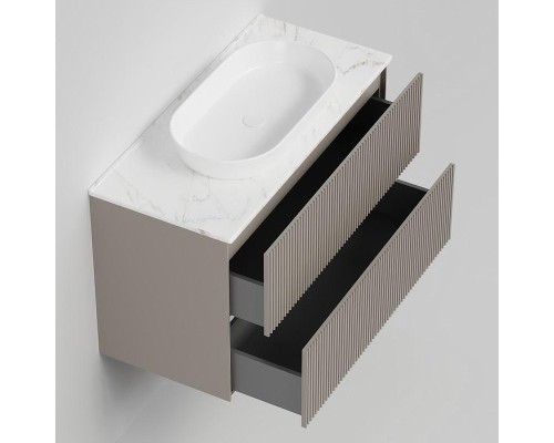 Тумба под раковину La Fenice Terra Twin 100 FNC-01-TER-C-100-2 подвесная Бежевая матовая