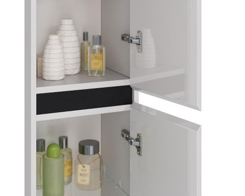 Шкаф пенал Lemark Combi 35 LM03C35P-black подвесной Белый глянец