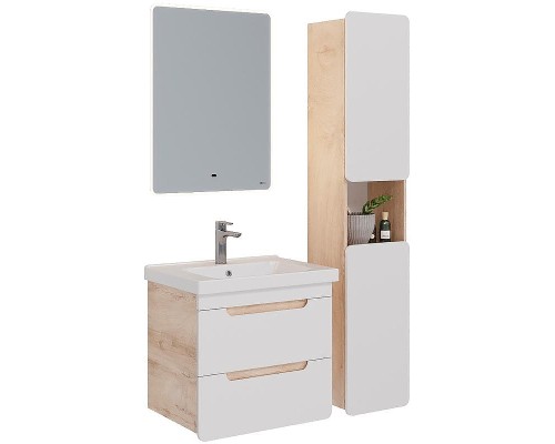 Шкаф пенал Lemark Olivia 35 LM08OL35P подвесной Белый глянец Дуб Кантри