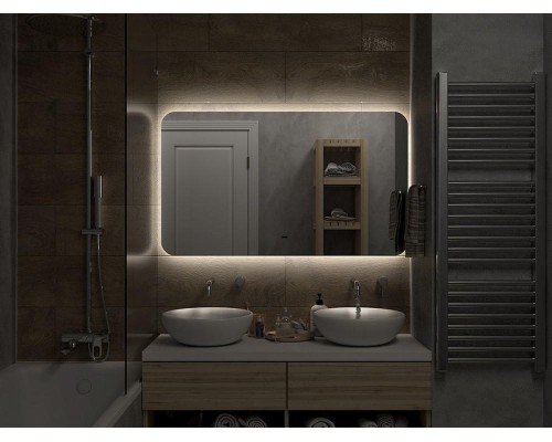 Зеркало Misty Адхил 120 АДХ-02-120/70-14 с подсветкой с бесконтактным выключателем и подогревом