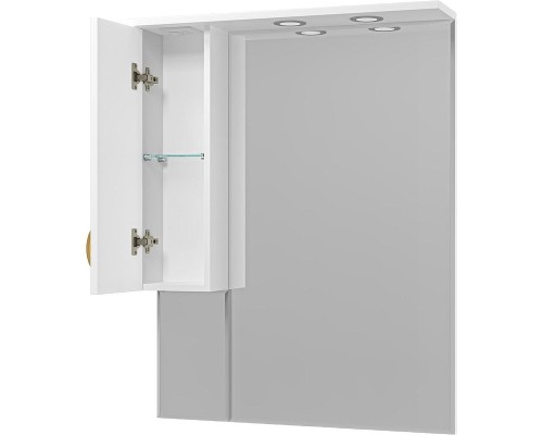 Зеркало Misty Амбра 80 L П-Амб0280-0322ЯЛ с подсветкой Белое матовое