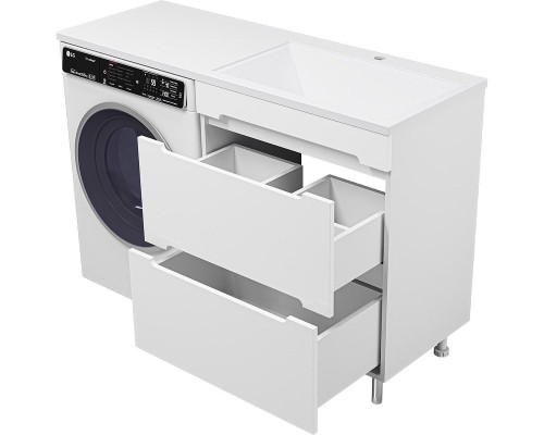 Тумба под раковину Misty Байкал 130 Э-Бай06070-022Я Белая