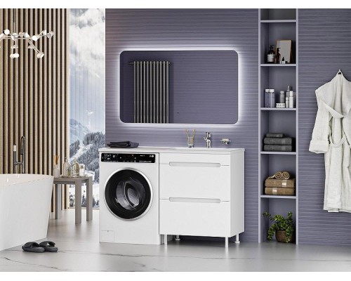 Тумба с раковиной Misty Байкал 130 R УТ000014755 Белая