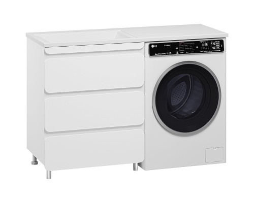 Тумба с раковиной Misty Чегет 130 L УТ000013836 Белая глянцевая