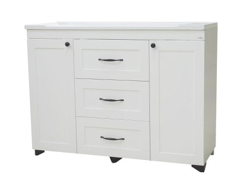 Тумба с раковиной Misty Дуэт 120 УТ000008724 Белая матовая