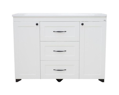 Тумба с раковиной Misty Дуэт 120 УТ000008724 Белая матовая