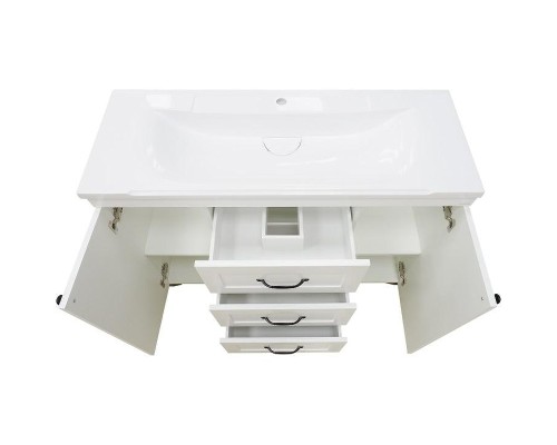 Тумба с раковиной Misty Дуэт 120 УТ000008724 Белая матовая