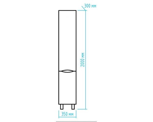 Шкаф пенал Misty Элвис 35 R П-Элв-01035-011П Белый глянцевый