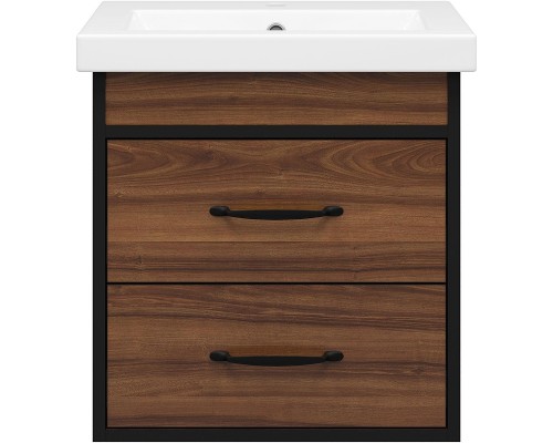 Тумба с раковиной Misty Кедр 50 УТ000014437 подвесная Орех