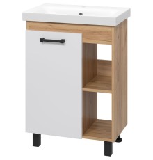 Тумба с раковиной Misty Крафт 60 УТ000013343 Белая Дуб Крафт золотой