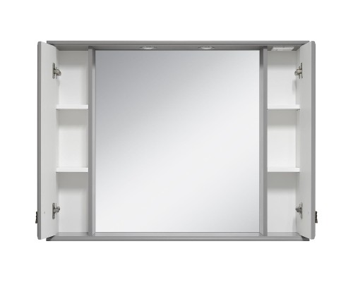 Зеркало со шкафом Misty Лувр 105 П-Лвр03105-1504 с подсветкой Серое