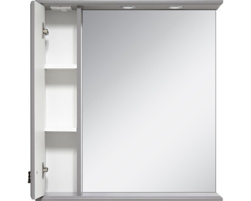Зеркало со шкафом Misty Лувр 65 L П-Лвр03065-1504Л с подсветкой Серое