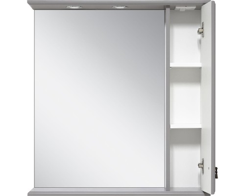 Зеркало со шкафом Misty Лувр 65 R П-Лвр03065-1504П с подсветкой Серое