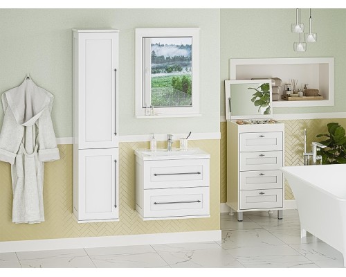 Тумба с раковиной Misty Марта 60 УТ000013427 подвесная Белая