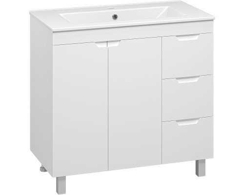 Тумба с раковиной Misty Оптима 90 УТ000024012 Белая матовая
